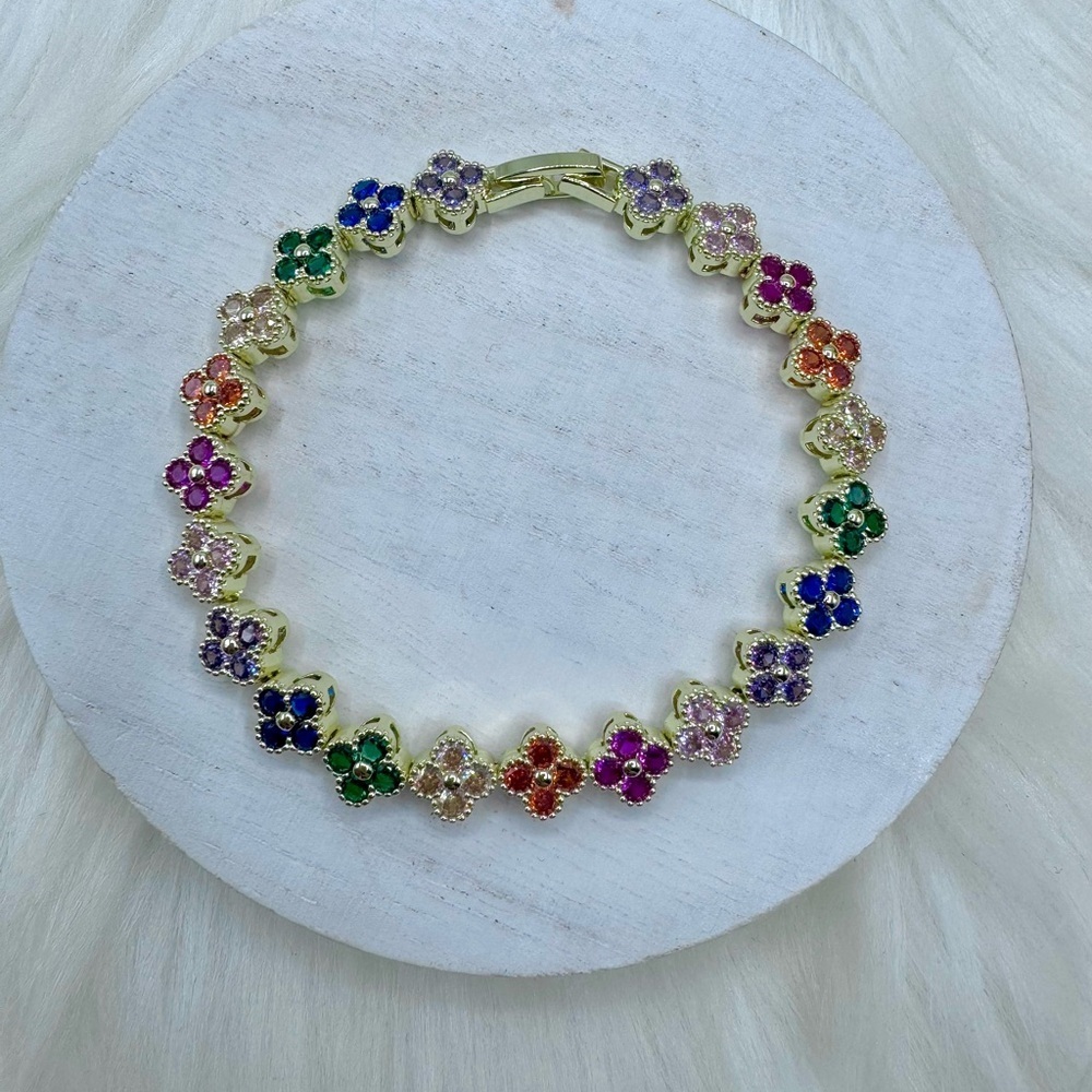 Floral Multicolor Sparkly Bracelet for small wrist